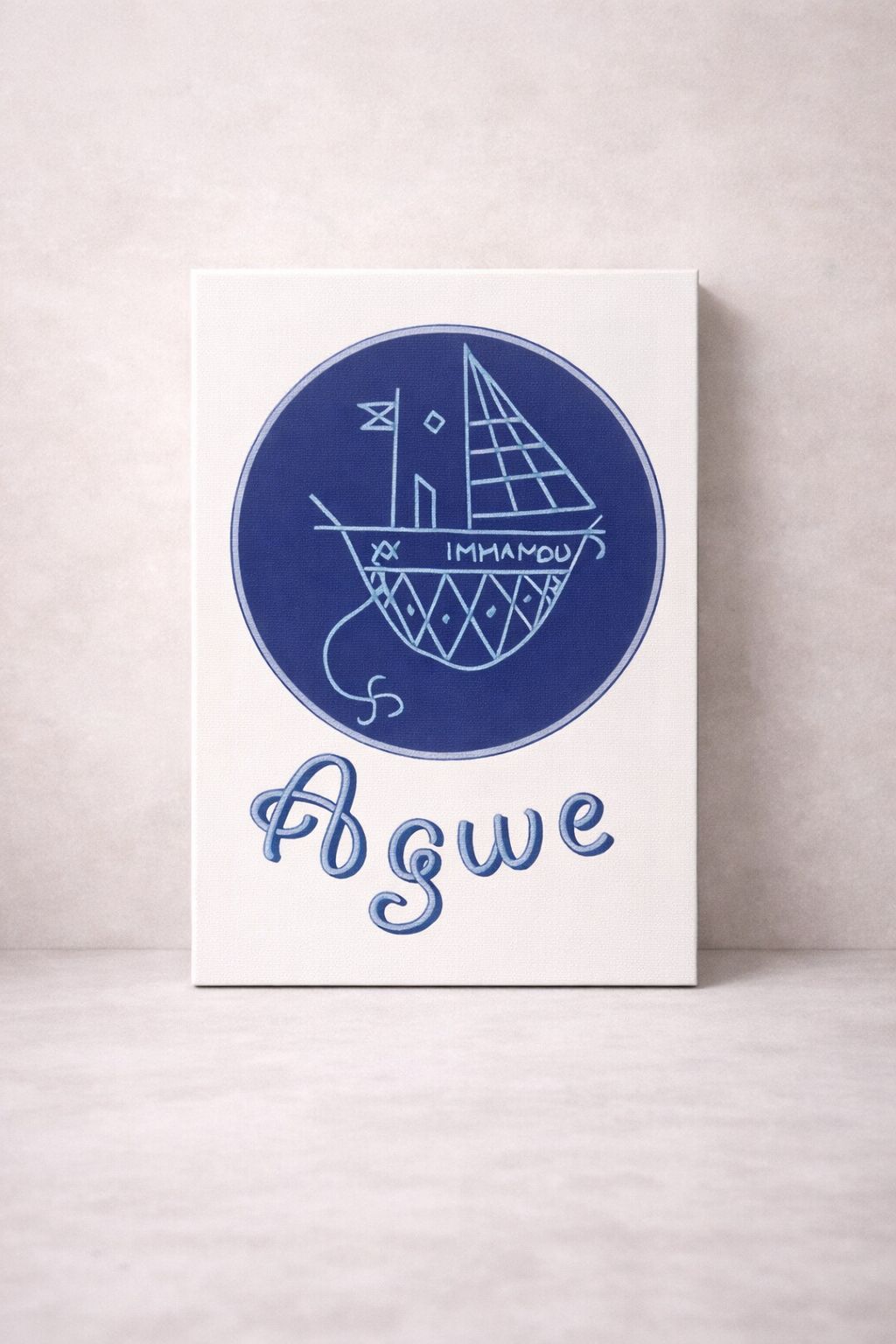 Tableau vèvè met Agwe