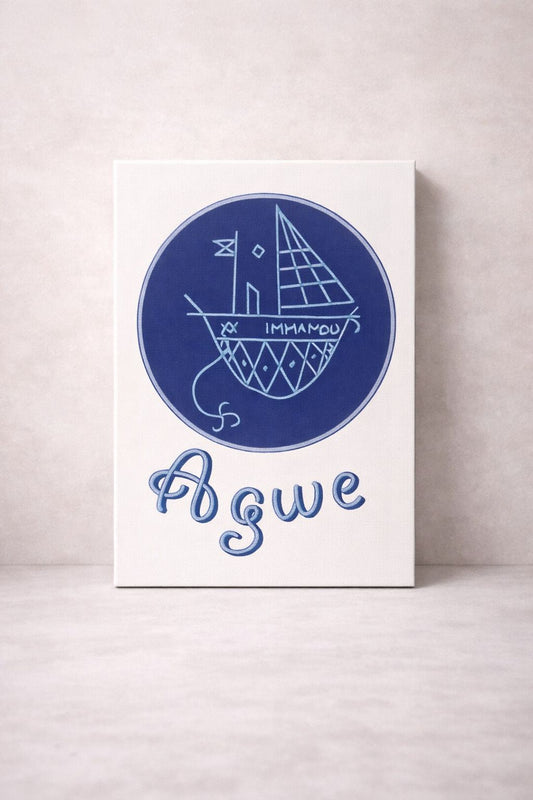 Tableau vèvè met Agwe